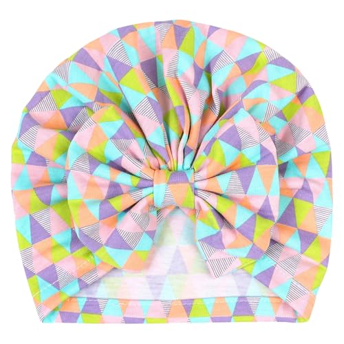 Image of BabyMoon Beanie Floral Bow Baby Boy's & Girl's Cap Kids | Toddler Infant Hat |Multi | 6-48 Months Multicolour