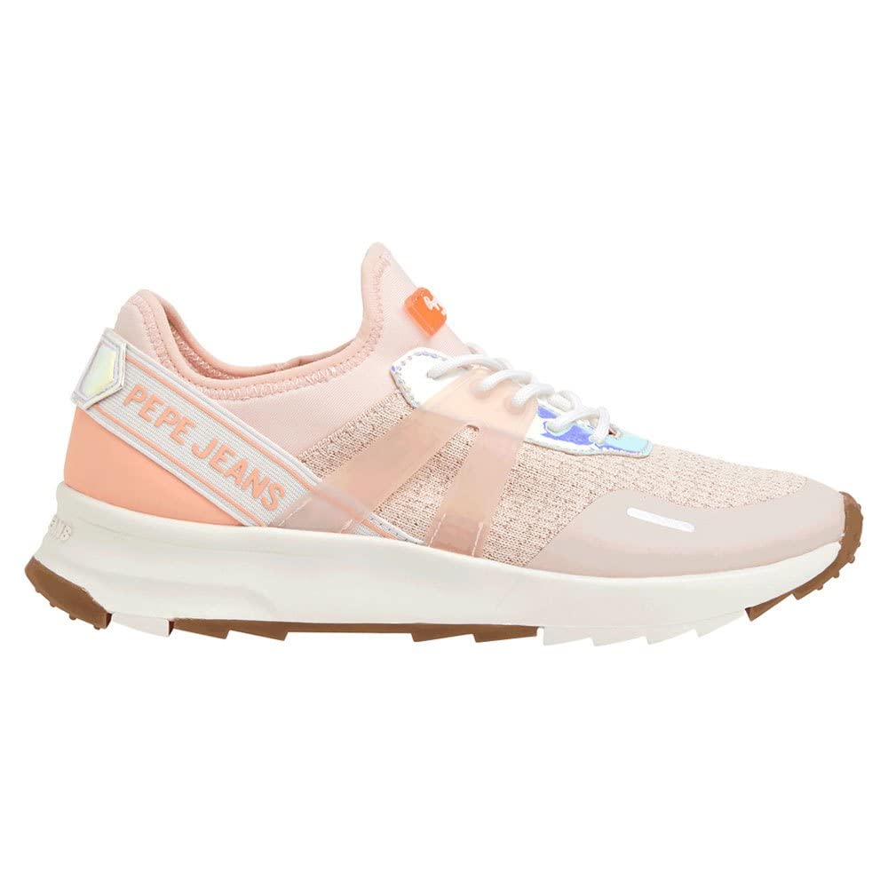 Pepe Jeans Women's Joy TECH Summer Sneaker, Mauve Pink, 5 UK