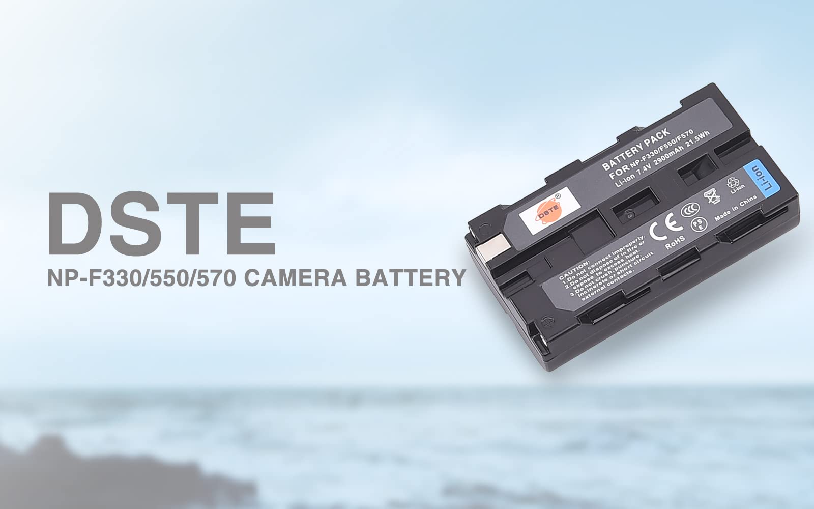 Lot De 2 Batteries DSTE NP-F550 Pour Sony - 2900mAh 7.4V - Compatible F330 F530 F570