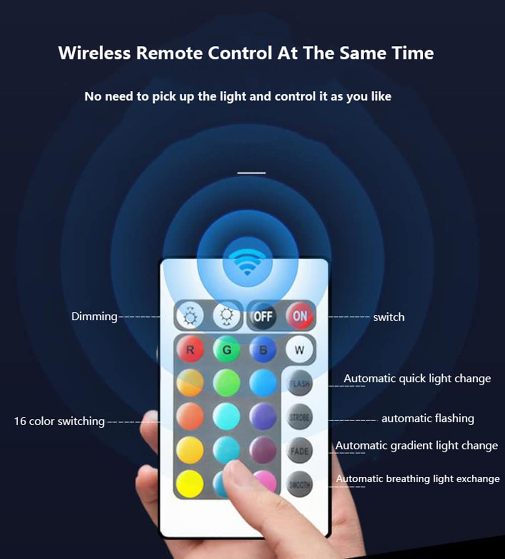 Luz de Nocturna LED, con 4 Puertos de Carga USB, Lámpara de Mesita de Noche Inteligente, Control Tactil, Regulable, Temporizador, Cambio de Color RGB para Niños, Habitación