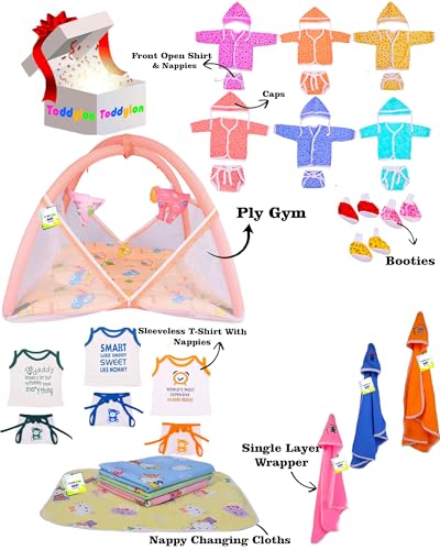 Image of Toddylon All in One Daily Essential in One Pack 36 in 1 New Born Baby Products Gift Packs | Hospital Kit Combo | Infants Boys Girls | Perfect for Newborns | Ideal for 0-6 Months (Orange)