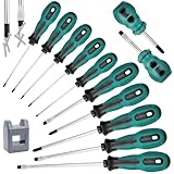 12PCS Juego de Desarmadores, Destornilladores de Precisión Profesional Magnético Kit de Herramientas de Reparación,...