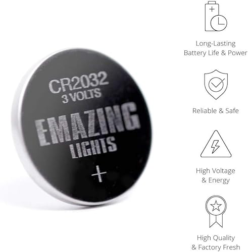 Miniatura 2 de EmazingLights Pilas CR2032 de litio de 3 voltios, batería de botón de 3 V (paquete de 20)