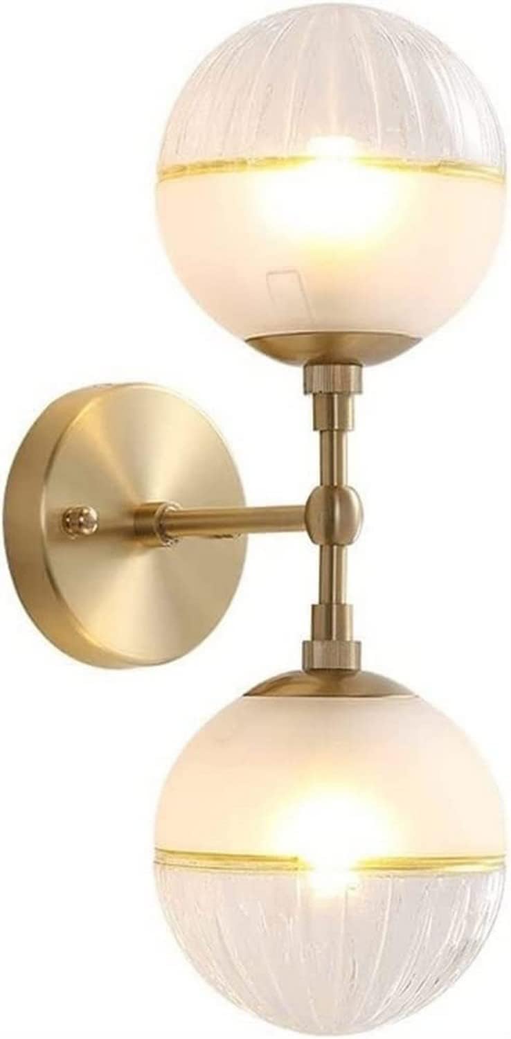 MESOVFCA Modern Wall Lamp Metal Wall Light with Glass Globe Lampshade Wall Sconce Indoor Lighting Fixture Brass Interior Wall Lights