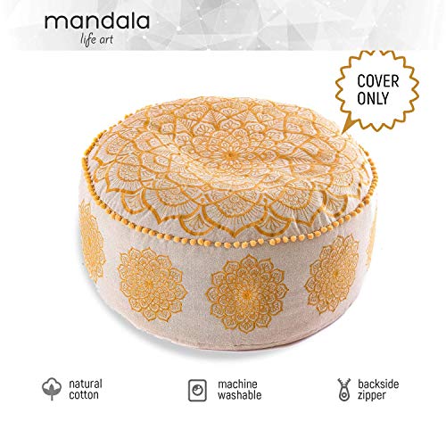 Mandala Life ART Böhmischer Hocker Osmanische Abdeckung -60x20 cm - Luxus-Hocker mit handwerklichem Raumdekor für… – Bild 4