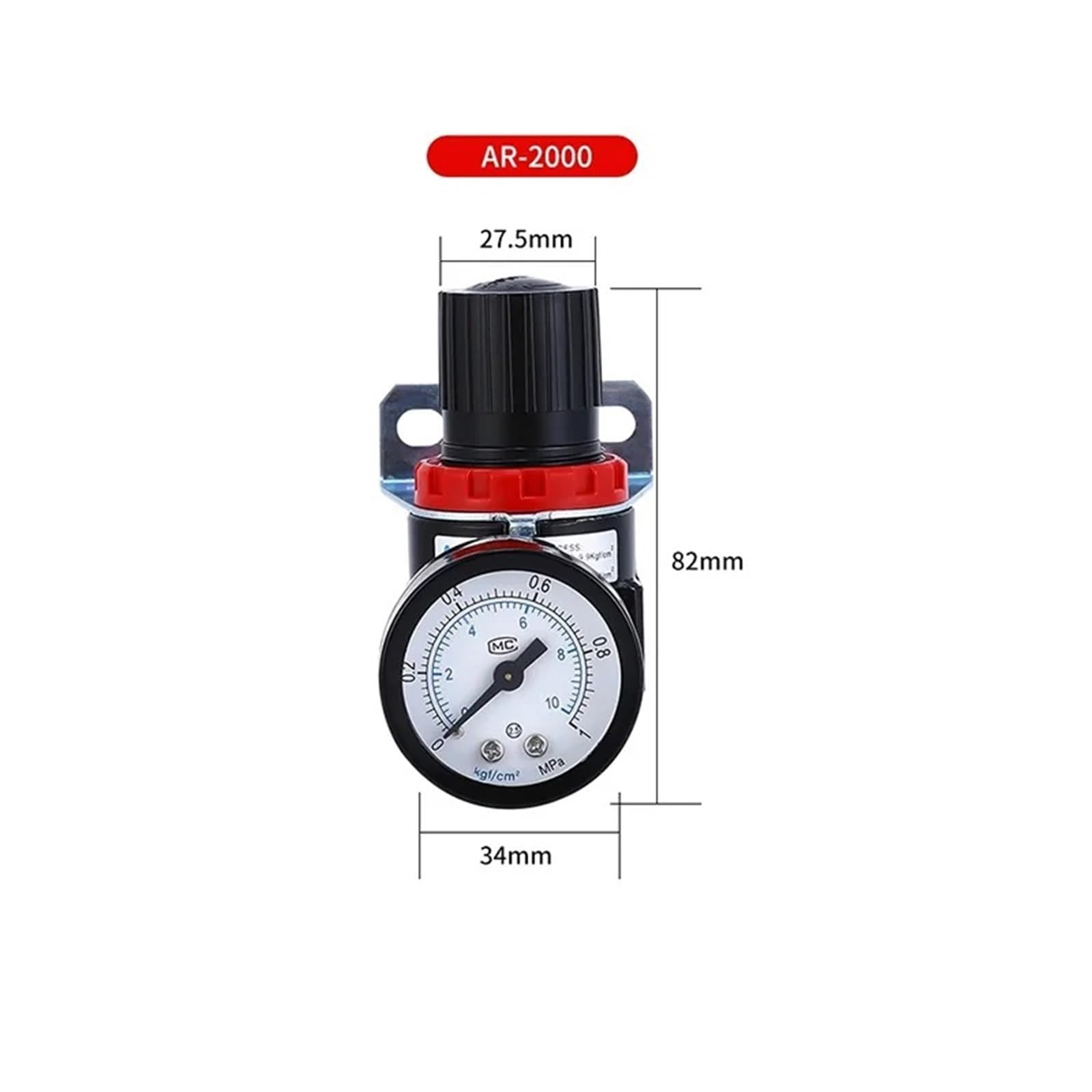 AR2000 1/4" filettatura G 4 mm 6 mm 8 mm 10 mm 12 mm compressore d'aria pneumatico riduttore valvola raccordi connettore (AR2000, 5 pezzi)