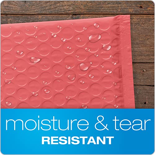Image of Quality Park Bubble Mailers, 6 x 9 Shipping Envelopes, Water Resistant Coral Poly Padded Envelopes, Redi-Strip Peel Off Closure, 50 /Box (QUA85866) (Pack of 4)