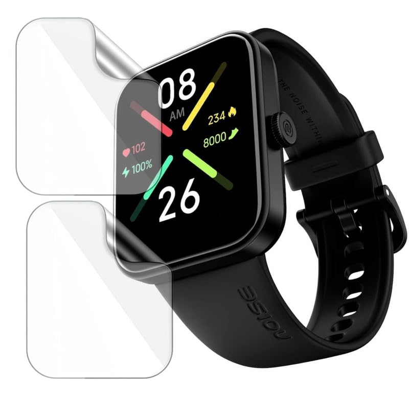 Image of 2 Pack| Smartwatch Screen Protector for Noise Pulse Go Buzz |1.69 inch| | Flexible TPU Film, 9H Scratch Resistant, Bubble Free Installation - Not Tempered Glass