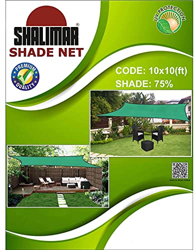 Shalimar Multipurpose Shade Net/Agro Net/Green Net - 75% (Green Colour) (10 ft x 10 ft)
