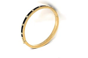 Kate Spade Spot The Spade Thin Black/Gold Tone Bangle Bracelet