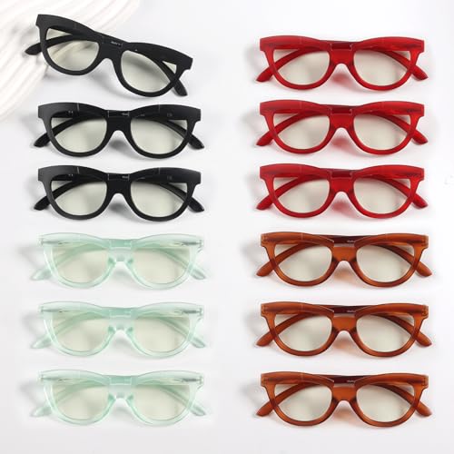 Image of Eyekepper 4-pack Reading Glasses Blue Light Blocking Square Computer Readers Women