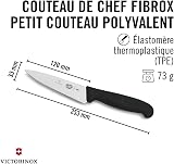 Victorinox Fibrox Kochmesser, Kleines Universalmesser für Obst und Gemüse, 12 cm, Gerade Klinge, Scharf, HACCP geeignet, Rutschfest, Schwarz - 2