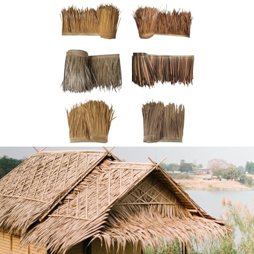 Image of Artificial Thatch Roofing Synthetic Thatch Grass Roof for Bar Garden Outdoor 100cmx50cm Style A