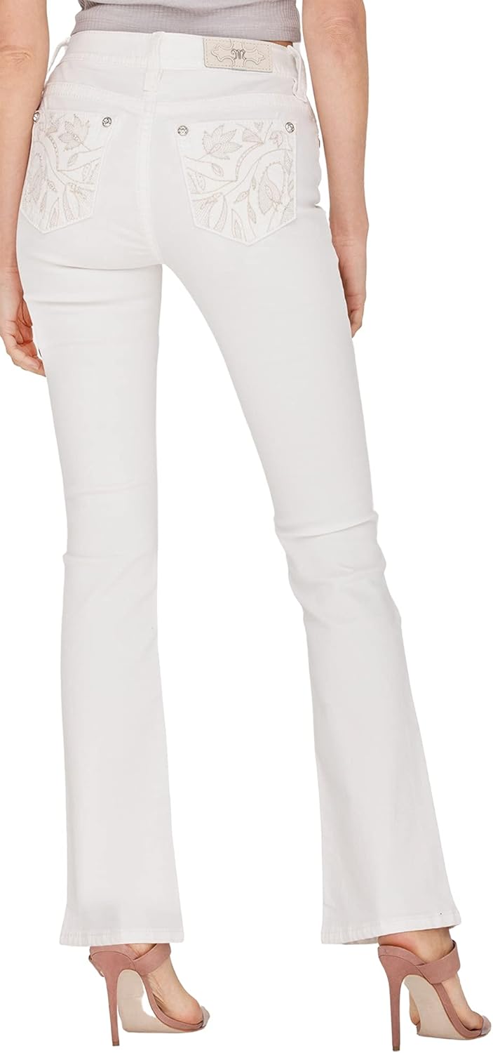 Miss Me Women's Mid-Rise Chloe Boot with Beaded Floral Embroidery Details