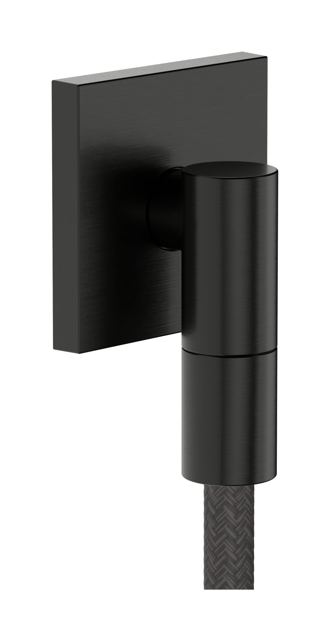 hansgrohe FixFit Fine E - Uscita doccia a muro, Raccordo tubo doccia con valvola antiriflusso, Connettore tubo doccia, cromo nero spazzolato, 28883340