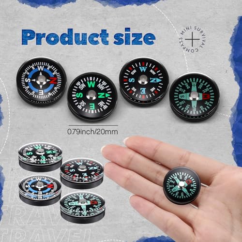 Relaxweex 100 Piezas Brújula Mini Botón 20mm en Bulk para Camping miniatura 2