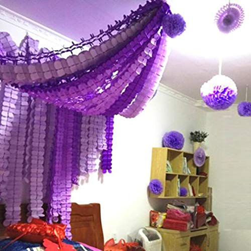 Yying Kit de decoración de Fiesta Colgando Guirnalda de Papel de Seda de Cuatro Hojas Guirnalda de Flores Partido Reutilizable serpentinas para Ducha de Boda (3.6M de Largo Cada uno)/ Paquete de 6