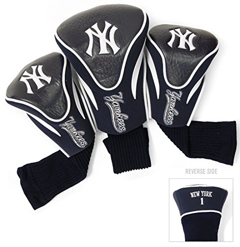 Team Golf MLB New York Yankees Contour Golf Club Headcovers (3 Count) Numbered 1, 3, & X, Fits Oversized Drivers, Utility, Rescue & Fairway Clubs, Velour lined for Extra Club Protection