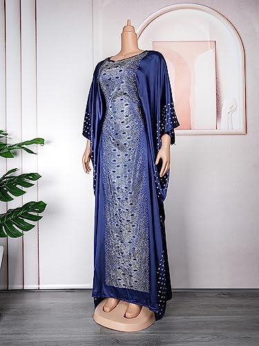 Image of HD African Dresses for Women Fashion Beading Rhinestone Kaftan Maxi Dress