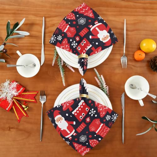 Servilletas de Tela Navideñas de Terciopelo Satinado 20x20 pulgadas 6 unidades miniatura 5