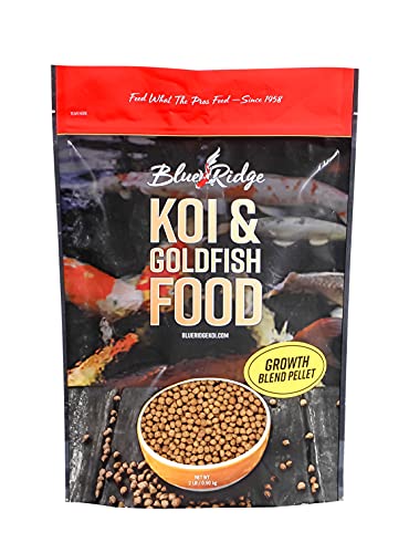 Blue Ridge Fish Food [2LB], Mini and 3/16' Floating Pellet, Koi and Goldfish Growth Formula Blend