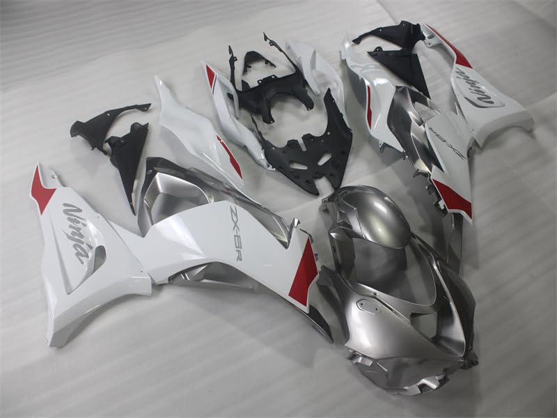 Amazon.com: MC Silver White Fairing Fit for Kawasaki Ninja ZX6R
