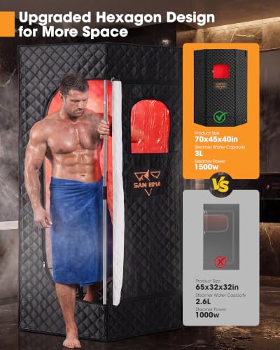SAN HIMA Portable Sauna for Home, Red Light Therapy Indoor Sauna Box - Image 2