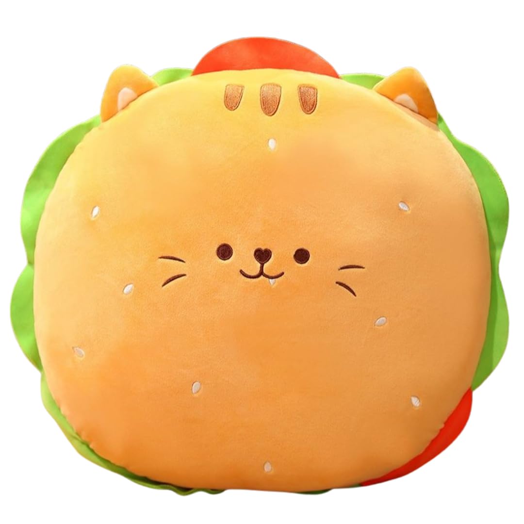 Animal Burger Plush Pillow Fun Food Cushion Soft Stuffed Toy for Pet Lovers Kids Adults Unique Gift Home Decor Creative Design-image-46