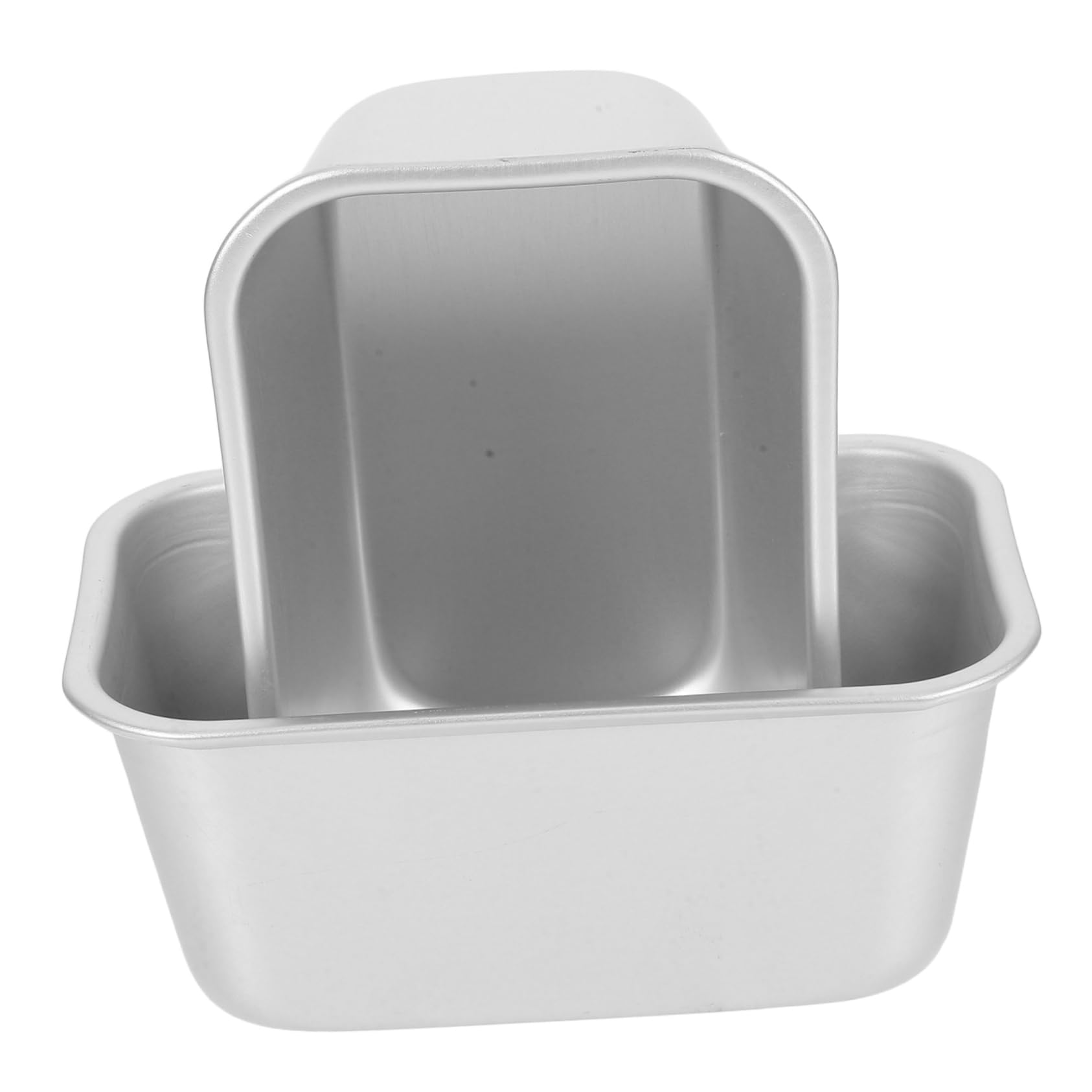 Mikinona 2-piece Aluminum Alloy Cake Molds Rectangle Toast Box Non-stick for Cheesecake Brownies Baking Stainless Steel