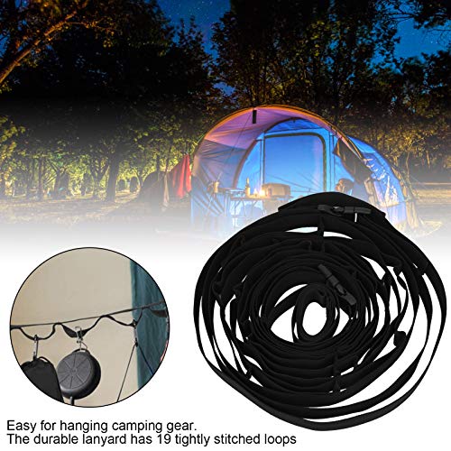 Cordão para pendurar, barraca de poliéster para uso ao ar livre, varal ajustável para acampamento, c