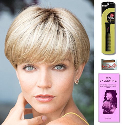 Blake by Noriko, Wig Galaxy Hair Loss Booklet, Wig Cap, Magic Comb (Bundle - 4 Items) (Creamy Toffee-R)