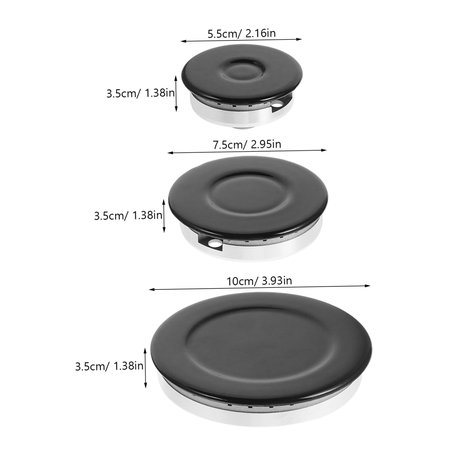 Juego de Tapas de Repuesto para Estufa de Gas Negro Aluminio E Hierro