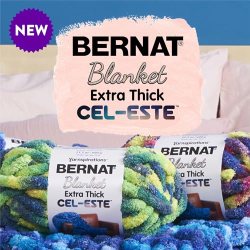 Image of Bernat Blanket Extra Thick Cel-Este Andromeda Purple Yarn - 1 Pack of 21.12oz /598.74g - 100% Polyester - #7 Jumbo - 72 Yards - Chunky Yarn for Hand Knitting, Crocheting, Crafts & Amigurumi