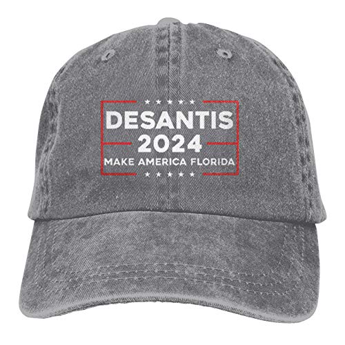 Desantis 2024 Hat Adjustable Baseball Cap Vintage Unisex Washable Hip Hop Dad Trucker Hat,Gray Desantis 2024 Hat Adjustable Baseball Cap Vintage Unisex Washable Hip Hop Dad Trucker Hat,Gray