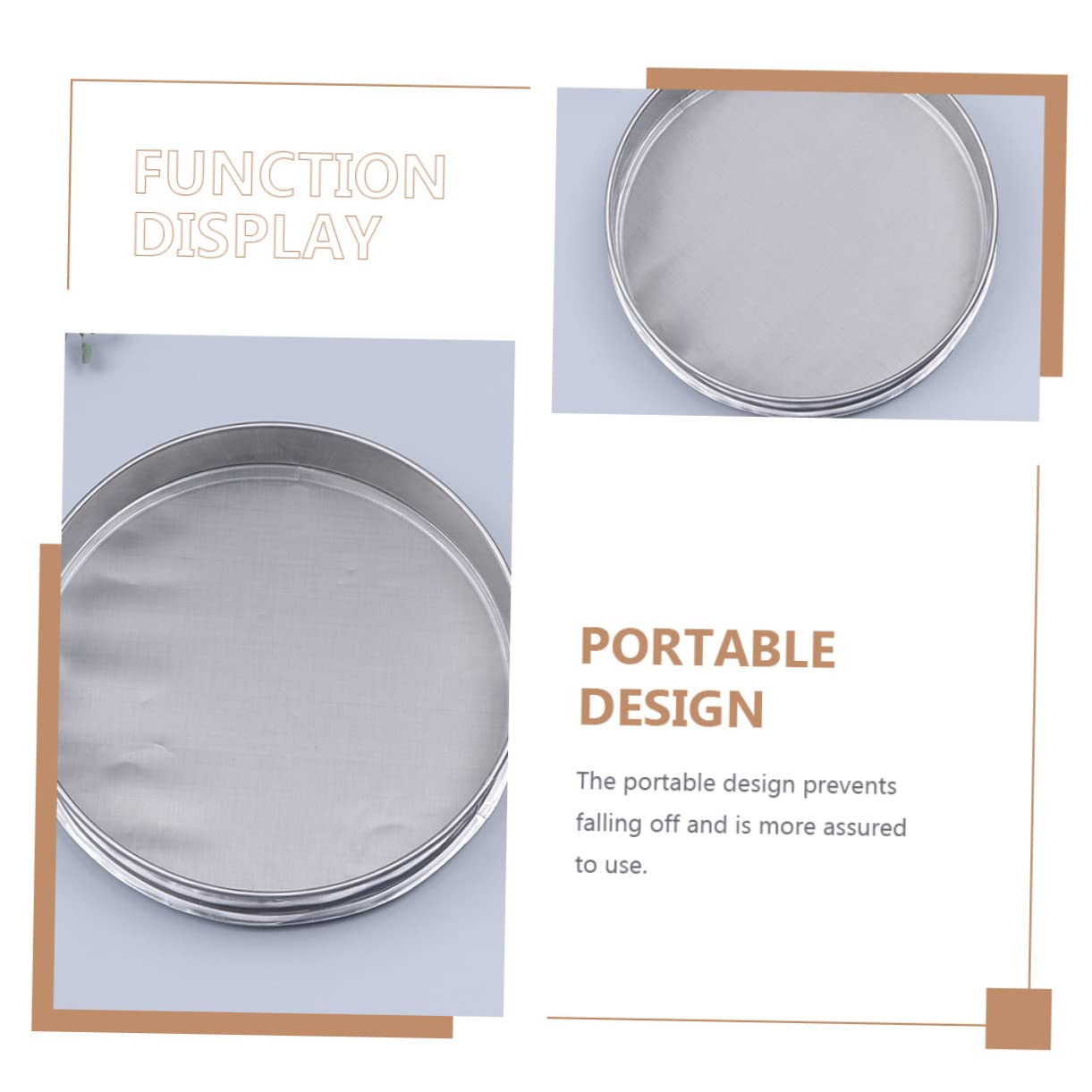 Cabilock Cedazo de Acero Inoxidable Reutilizable de Malla Fina de 35 Cm para Jardinería y Plantación, Pantalla Vibratoria de Polvo Que Ahorra Trabajo