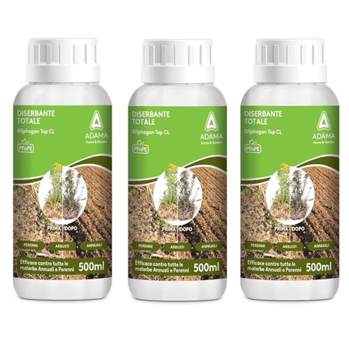 diserbante totale potente 500ml - erbicida glifosato totale per erba e prato - glifosate sistemico per erbacce - prodotto per diserbo pronto all'uso - disponibile in diversi pacchetti (3)