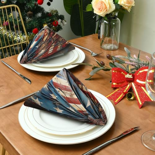 Servilletas de Tela Mariposa con Bandera Americana x6 miniatura 4