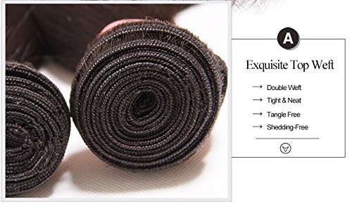 A2ZWIG 9A Unprocessed Brazilian Virgin Body Wave Remy Human Hair Extensions Weaves Wefts 3 Bundles 300 Grams (10 12 14 Inch)