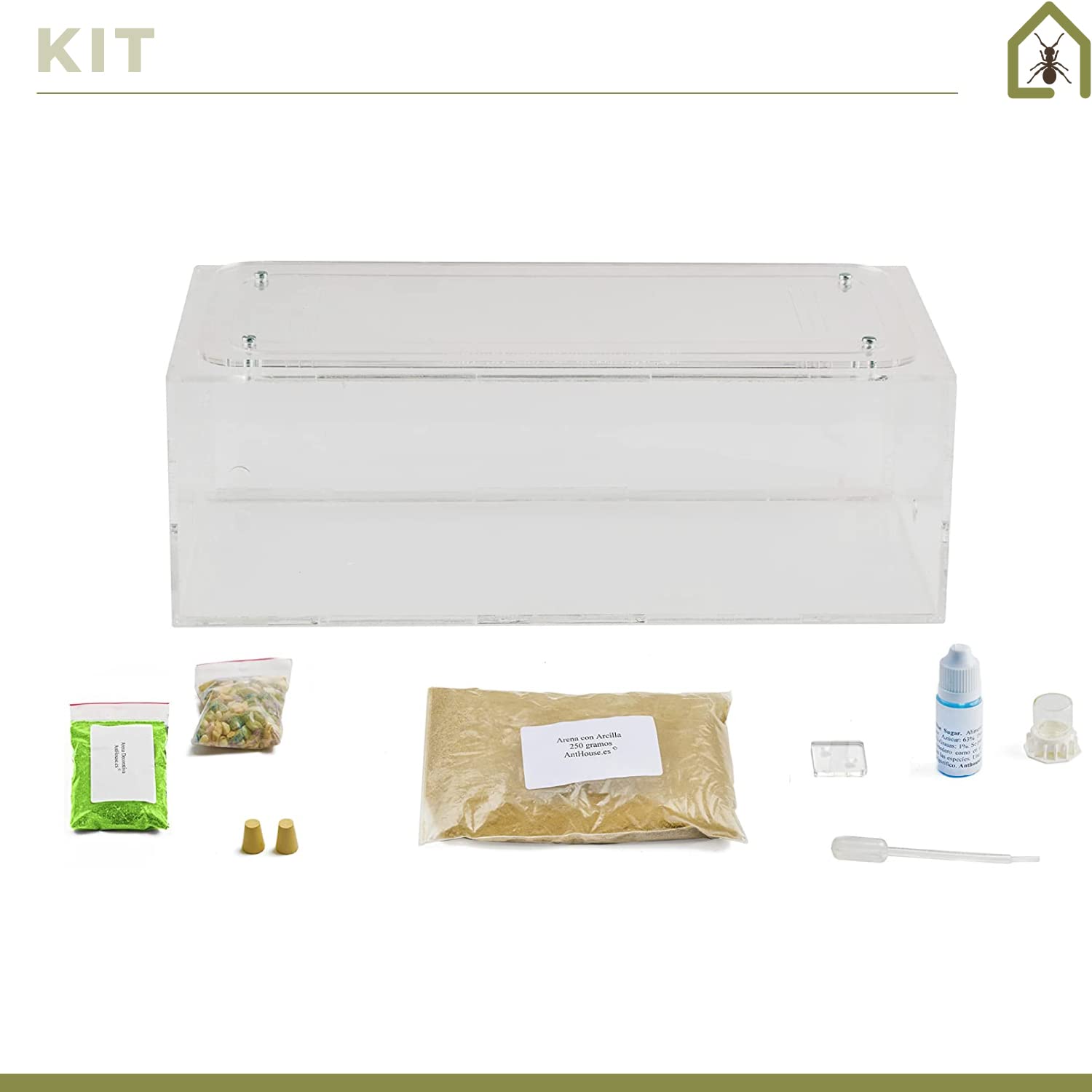 AntHouse.es - Hormiguero Natural de Arena | Kit Inicio Big Acrílico 30x15x10 cm | Granja de Hormigas | Colonias de Hormigas Incluida - 3