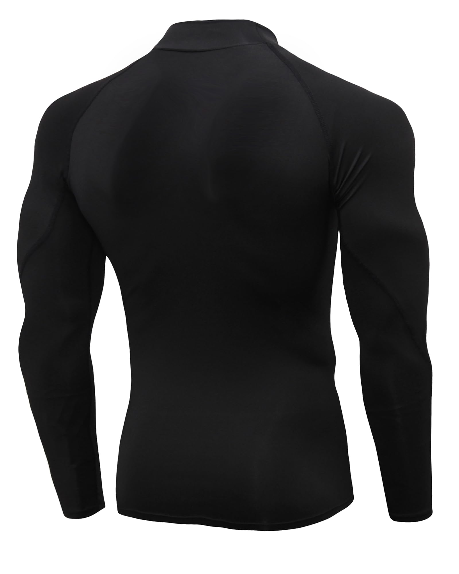 Yuerlian Top a compressione da uomo a maniche lunghe da corsa e palestra, ad asciugatura rapida, per sport, primo strato, allenamento, fitness, top a collo alto