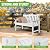 Backyard Expressions Poly Patio Bench (800 Lb Capacity) – Weatherproof Outdoor Bench, Low Maintenance, Heavy-Duty Recycled Material – Ideal for Porch, Patio & Park (White Woodgrain Look)