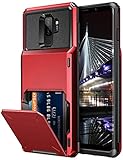 Vofolen Case for Galaxy S9 Plus Case Wallet 4-Slot Pocket Credit Card ID Holder Scratch Resistant Dual Layer Protective Bumper Rugged Rubber Armor Hard Shell Cover for Samsung Galaxy S9 Plus Red