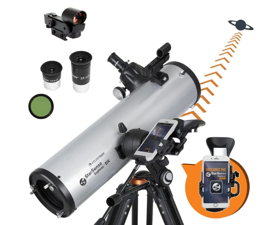 Image of Celestron StarSense Explorer DX 130AZ Smartphone App-Enabled Newtonian Reflector Telescope with Moon Filter
