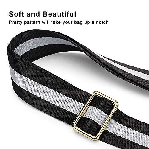 Image of nuoku Purse Straps Replacement Crossbody Straps for Purses Straps for Handbags Luggage Straps, Black & White