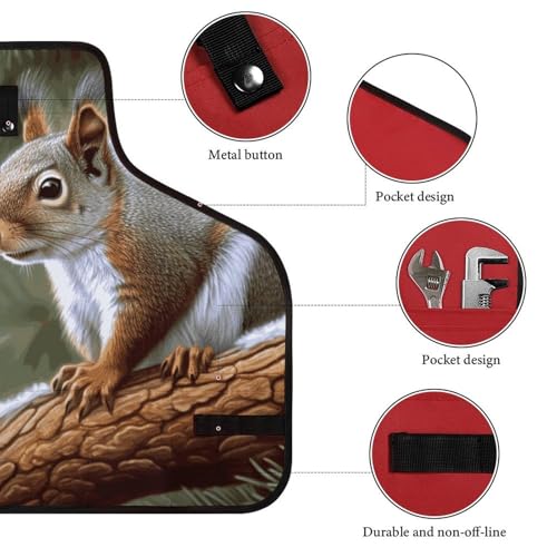 Delantal de trabajo Little Squirrel con bolsillos ajustables miniatura 3