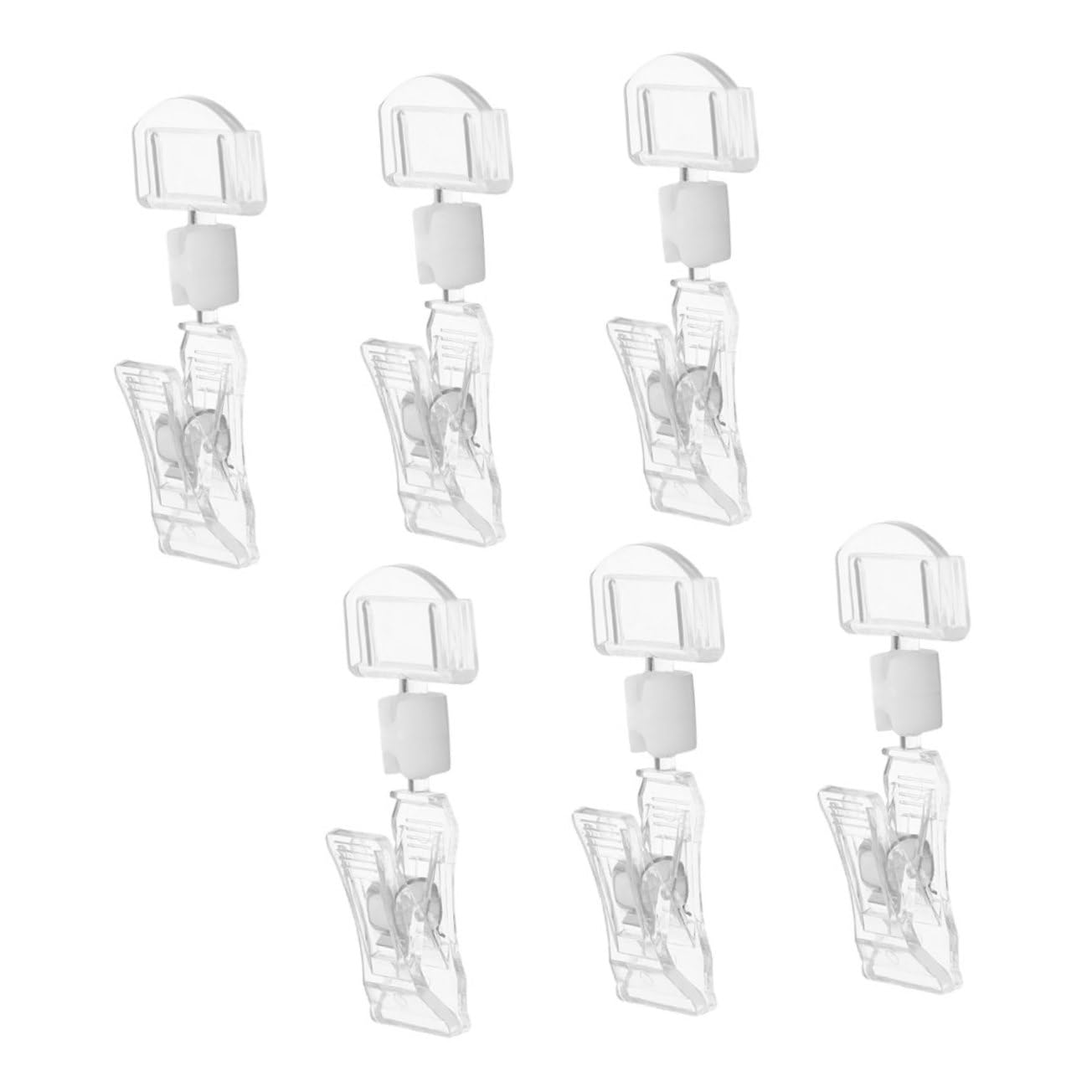 DOITOOL 5 Set Clip Trasparenti Per Prezzi Clips Rotabili Per Espositori E Cartellini Per Etichette Per Negozi E Supermercati 6 Pezzi*5