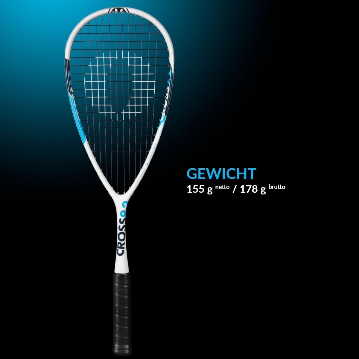 Oliver Cross 9.2 Squashschläger - Graphite/Composite - kopflastige Balance - leichtes Gewicht - für Anfänger & Freizeitspieler