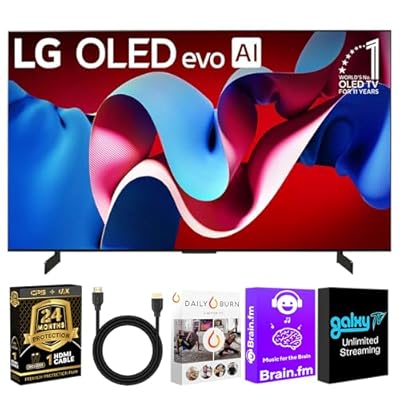 LG OLED83C4PUA OLED C4 83 Inch HDR 4K Smart OLED TV 144 HZ Refresh Rate + UAX 4K HDMI 2.0 Cable + CPS 24 Months Protection and Streaming Bundle with Alexa (83 INCH)