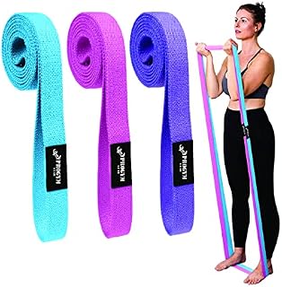 Fabric Resistance bands (3 Pack) 2 Styles Available: BOOTY BANDS for Glutes OR LONG RESISTANCE BANDS for Full Body Workout | 3 Resistance level | Non Slip Hip Circle Band for Unisex