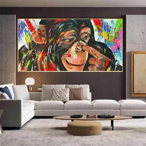 Peinture animale drôle d'orang-outan pour une décoration intérieure joyeuse
